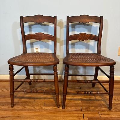 LOT 61A: Collection Of Vintage Wooden Chairs w/ Stool