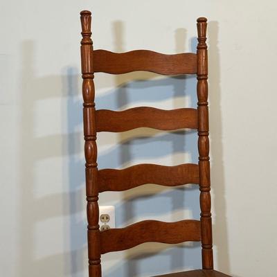 LOT 61A: Collection Of Vintage Wooden Chairs w/ Stool