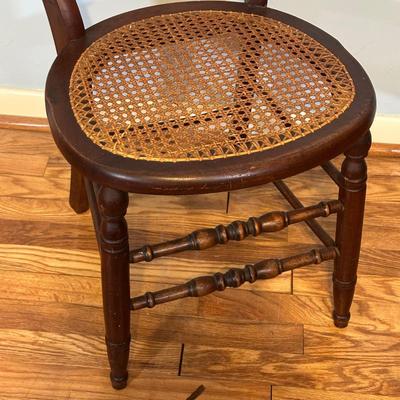 LOT 61A: Collection Of Vintage Wooden Chairs w/ Stool