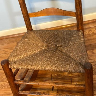 LOT 61A: Collection Of Vintage Wooden Chairs w/ Stool