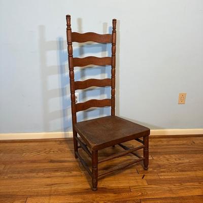 LOT 61A: Collection Of Vintage Wooden Chairs w/ Stool