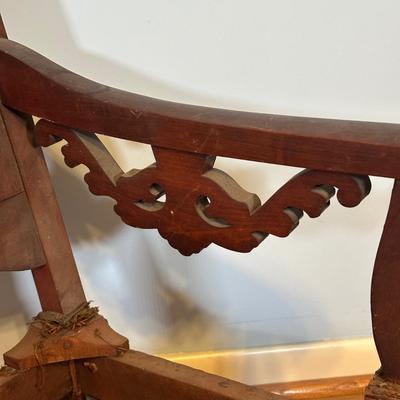 LOT 62A: Antique Victorian Carved Wooden Chair w/ Parts