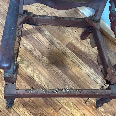 LOT 62A: Antique Victorian Carved Wooden Chair w/ Parts