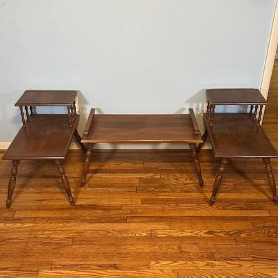 LOT 68A: Vintage Coffee Table w/ Two Matching End Tables