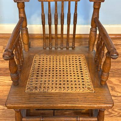 LOT 71A: Antique Convertible High Chair To Rocker Chair