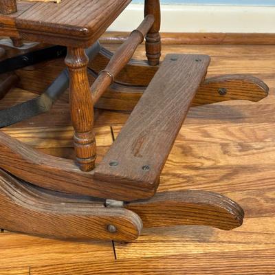 LOT 71A: Antique Convertible High Chair To Rocker Chair