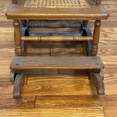 LOT 71A: Antique Convertible High Chair To Rocker Chair
