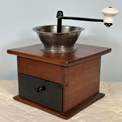 LOT 75A: Antique Wooden Coffee Grinder