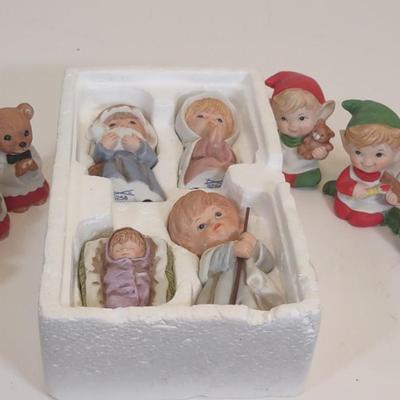 LOT 87D: Porcelain Sets: Nativity, Altar "Mice" and Elves
