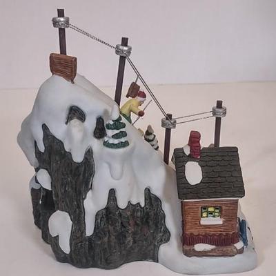 LOT 90D: Burberry Village Christmas Collectibles: Building A Snowman, Ski Slope, and Village Scene