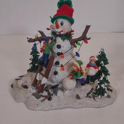 LOT 90D: Burberry Village Christmas Collectibles: Building A Snowman, Ski Slope, and Village Scene