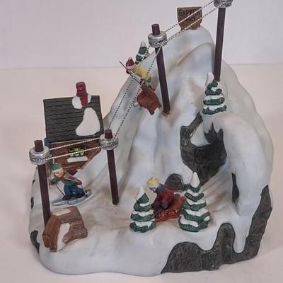LOT 90D: Burberry Village Christmas Collectibles: Building A Snowman, Ski Slope, and Village Scene