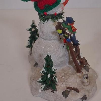 LOT 90D: Burberry Village Christmas Collectibles: Building A Snowman, Ski Slope, and Village Scene