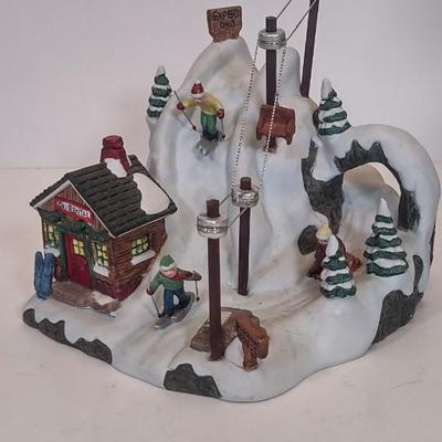 LOT 90D: Burberry Village Christmas Collectibles: Building A Snowman, Ski Slope, and Village Scene