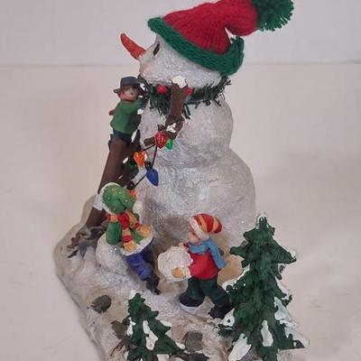 LOT 90D: Burberry Village Christmas Collectibles: Building A Snowman, Ski Slope, and Village Scene