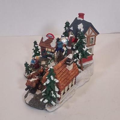 LOT 90D: Burberry Village Christmas Collectibles: Building A Snowman, Ski Slope, and Village Scene