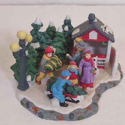 LOT 95 D: Burberry Village Christmas Collectible: Trees For Sale, Santa's Workshop, and Children's Playground