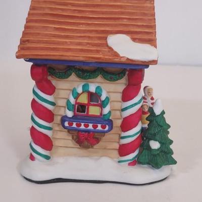 LOT 95 D: Burberry Village Christmas Collectible: Trees For Sale, Santa's Workshop, and Children's Playground