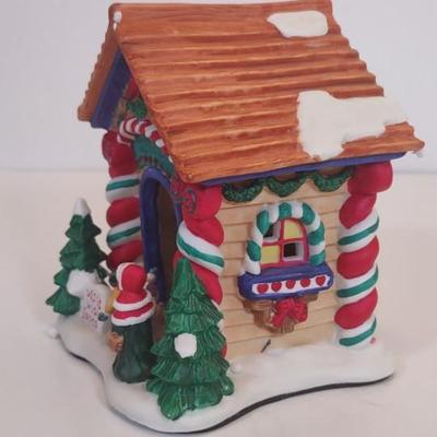 LOT 95 D: Burberry Village Christmas Collectible: Trees For Sale, Santa's Workshop, and Children's Playground