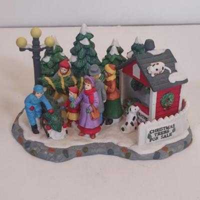 LOT 95 D: Burberry Village Christmas Collectible: Trees For Sale, Santa's Workshop, and Children's Playground