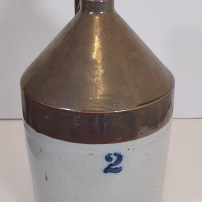 LOT 102 L: (3) Antique Kerr Stoneware 2 Gallon Crock/Whiskey Jug