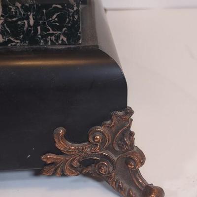 LOT 105D: Antique Seth Thomas Mantle Clock Adamantine 6 Pillar Lion Heads