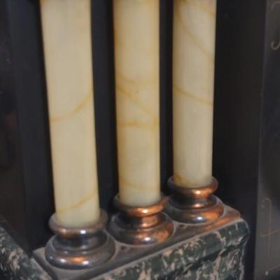 LOT 105D: Antique Seth Thomas Mantle Clock Adamantine 6 Pillar Lion Heads