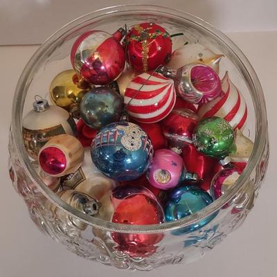 LOT 120 D: Christmas Ornaments with Punch Bowl and Cups (9)