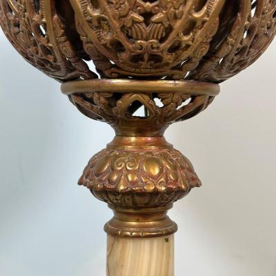 LOT 121L: Vintage Brass & Marble Table Lamp