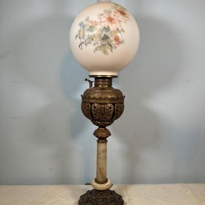 LOT 121L: Vintage Brass & Marble Table Lamp