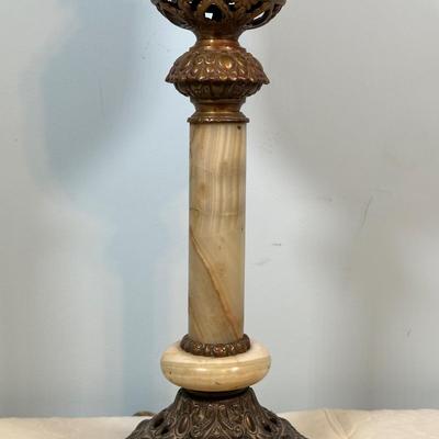 LOT 121L: Vintage Brass & Marble Table Lamp
