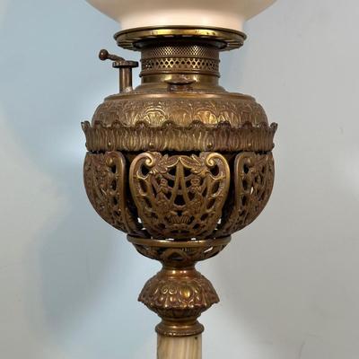 LOT 121L: Vintage Brass & Marble Table Lamp