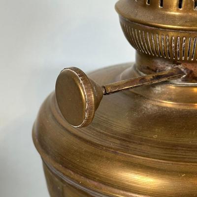 LOT 124A: Pair Of Vintage Lovell & Company Brass Oil Lamps