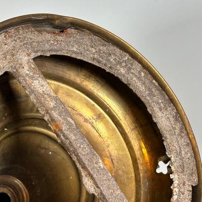 LOT 124A: Pair Of Vintage Lovell & Company Brass Oil Lamps