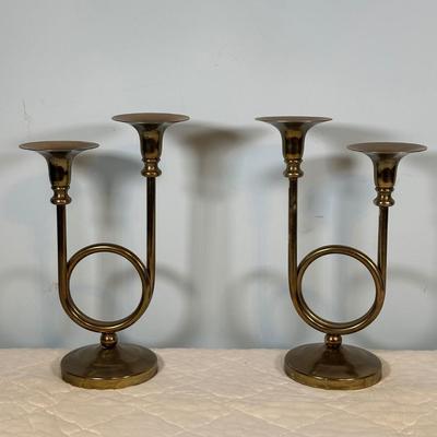 LOT 125A: Vintage Copper & Brass Candle Holders