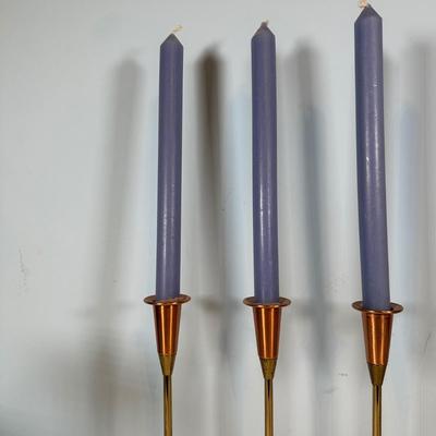 LOT 125A: Vintage Copper & Brass Candle Holders