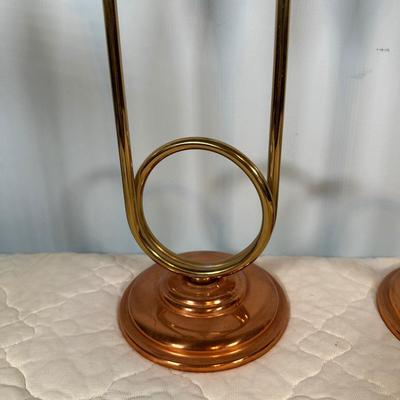 LOT 125A: Vintage Copper & Brass Candle Holders