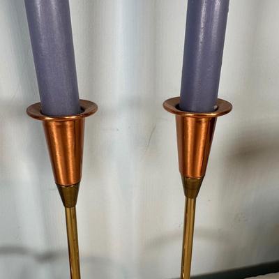 LOT 125A: Vintage Copper & Brass Candle Holders