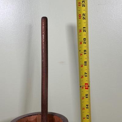 LOT 128B: Vintage Hand Painted Wooden Butter Churn