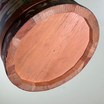 LOT 128B: Vintage Hand Painted Wooden Butter Churn