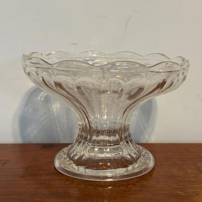 LOT 129A: Vintage Glass Punch Bowl w/ Base & Cups