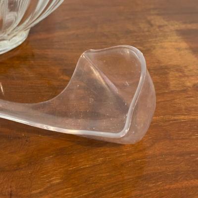 LOT 129A: Vintage Glass Punch Bowl w/ Base & Cups