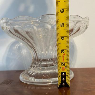 LOT 129A: Vintage Glass Punch Bowl w/ Base & Cups