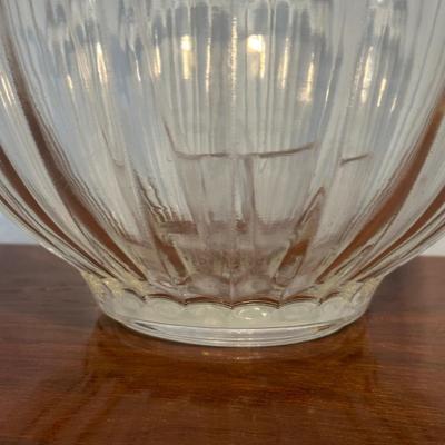 LOT 129A: Vintage Glass Punch Bowl w/ Base & Cups