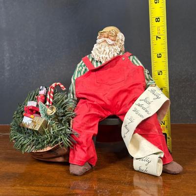 LOT 133B: Two Vintage Possible Dreams Clothtique Santa Figurines w/ Box