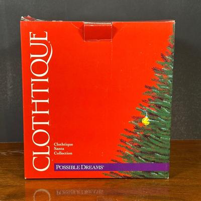 LOT 133B: Two Vintage Possible Dreams Clothtique Santa Figurines w/ Box
