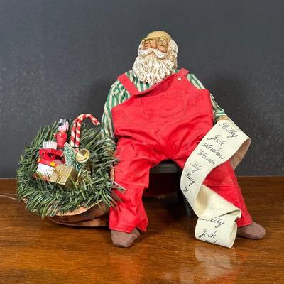 LOT 133B: Two Vintage Possible Dreams Clothtique Santa Figurines w/ Box