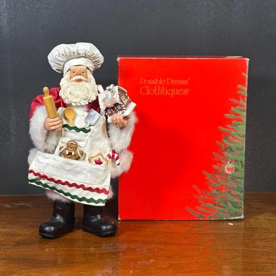 LOT 133B: Two Vintage Possible Dreams Clothtique Santa Figurines w/ Box