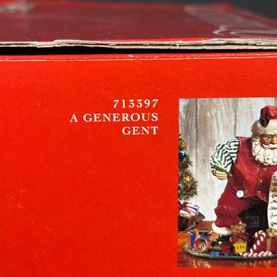 LOT 133B: Two Vintage Possible Dreams Clothtique Santa Figurines w/ Box