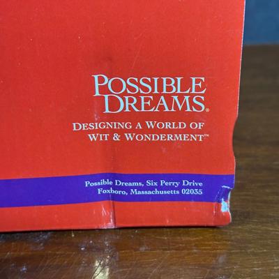 LOT 133B: Two Vintage Possible Dreams Clothtique Santa Figurines w/ Box